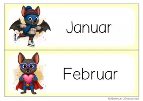 Vorschau - Anderer Materialtyp - Fledermausklasse Tafelkalender Klassentier Fledermaus Superhelden - Seite 1