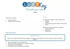 Aperçu - Apprentissages en autonomie - La bataille par taille sur le thème de l'été - Page 1
