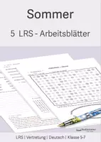 Vorschau - Arbeitsblätter - 5 Arbeitsblätter LRS (Lese-Rechtschreibschwierigkeiten) - Thema: "Sommer" - ca.1-2 Stunden - Klasse 5-7 - Deckblatt