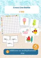 Aperçu - Apprentissages en autonomie - Jeu de mathématiques Cross Line Battle été - Page de couverture