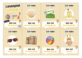 Vorschau - Arbeitsblätter - Thema Sommer: Lesespiel (Ich habe, wer hat?) - Seite 1