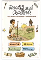 Vorschau - Arbeitsblätter - David und Goliat – Lesetext und Arbeitsblätter Religion Klasse 3-4 - Deckblatt