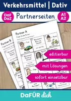 Vorschau - Arbeitsblätter - Dativ | Verkehrsmittel | Partnerseiten | DaF DaZ | A1 A2 - Deckblatt