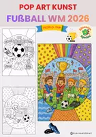 Vorschau - Mal- und Bastelvorlagen - Fußball WM Pop Art Kunst - Deckblatt