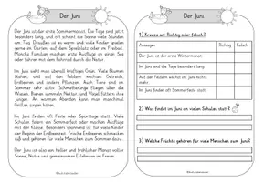 Vorschau - Arbeitsblätter - Lesetext des Monats - Juni - Seite 2