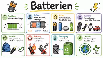 Vorschau - Arbeitsblätter - Arbeitsblätter zum Thema "Batterie" + Lösung & MP3 + Mindmap + Infografik - Seite 1
