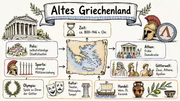 Vorschau - Arbeitsblätter - Arbeitsblätter zum Thema "Altes Griechenland" + Lösung & MP3 + Mindmap + Infografik - Seite 1