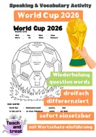 Vorschau - Arbeitsblätter - WM ⚽ World Cup 2026 – Englisch I Fußball-WM Speaking & Vocabulary Klasse 5–7 differenziert - Deckblatt