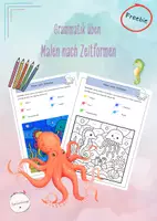 Vorschau - Stundenentwürfe - Freebie: Malen nach Zeitformen (Deutsch, Klasse 4-6) - Deckblatt