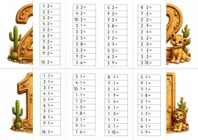 Vorschau - Arbeitsblätter - Einmaleins Faltheftchen 1-10 Multiplizieren - Löwendesign - Seite 1