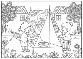 Vorschau - Mal- und Bastelvorlagen - Gesellschaft Mandalas für Kinder Ausmalbilder für Grundschule Kunst - Seite 1