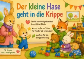 Vorschau - Bildkarten - Der kleine Hase geht in die Krippe Kamishibai zur Eingewöhnung | Krippenstart & Kindergartenstart | Gefühle, Abschied & Ankommen | ab 1 Jahr - Deckblatt