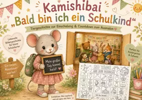 Vorschau - Bildkarten - Kamishibai „Bald bin ich ein Schulkind“ – Tiergeschichte zur Einschulung & Countdown zum Ausmalen - Deckblatt