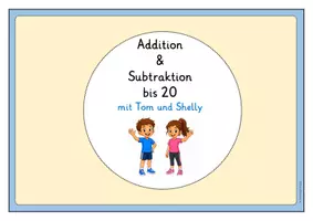 Vorschau - Präsentationen/Tafelbilder - Addition und Subtraktion bis 20 mit Tom und Shelly: Interaktive Präsentation mit Bewegung, Mitmachvideo - Seite 1
