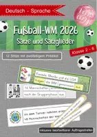 Vorschau - Arbeitsblätter - Fußball WM 2026 - Satzkarten: Sätze, Satzglieder, zweiteiliges Prädikat - Deckblatt
