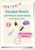 Vorschau - Arbeitsblätter - Escape Room schriftliche Subtraktion - Mathematik ab Klasse 3 - Deckblatt