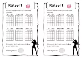 Vorschau - Arbeitsblätter - Escape Room schriftliche Subtraktion - Mathematik ab Klasse 3 - Seite 2