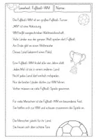 Vorschau - Arbeitsblätter - Fußball WM: Lesetext/Sachtext - Leseverstehen (differenziert) Kl.1-4 - Seite 3