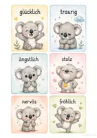 Vorschau - Bildkarten - Koala_Emotionskarten - Seite 1
