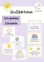 Vorschau - Bildkarten - Grußkärtchen Schulanfang Schulende - Deckblatt