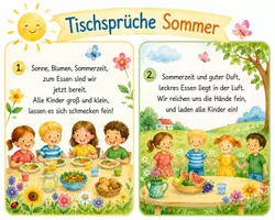 Vorschau - Poster - Sommer Tischsprüche für Kita & Kindergarten – gratis Download ☀️🌼 - Deckblatt