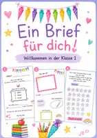 Vorschau - Arbeitsblätter - Willkommensbrief zur Einschulung - WIllkommensgrüße an die Klasse 1 - Deckblatt