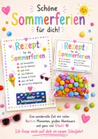 Vorschau - Mal- und Bastelvorlagen - Sommerferien - Sommerferiengruß: Schöne Sommerferien – Ein süßer Feriengruß für Kinder - Deckblatt