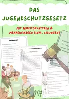 Vorschau - Arbeitsblätter - Das Jugendschutzgesetz - konzipiert für die Mittelschule (7./8. Klasse) - Deckblatt