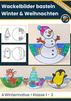 Vorschau - Mal- und Bastelvorlagen - Winter & Weihnachten basteln: Wackelbilder (Schneemann, Weihnachtsbaum & Co.) | Klasse 1–3 - Deckblatt