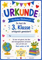 Vorschau - Poster - Urkunde 3. Klasse Schulschluss - Deckblatt