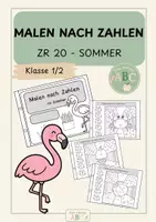 Vorschau - Arbeitsblätter - Malen nach Zahlen im Sommer: ZR 20 (Klasse 1/2) - Deckblatt