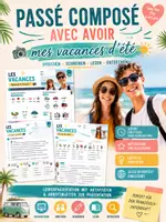 Vorschau - Arbeitsblätter - passé composé avec avoir - vacances d´été - Deckblatt