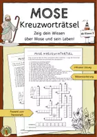 Vorschau - Arbeitsblätter - Mose Kreuzworträtsel, Quiz, Wiederholung, Wissenssicherung - Deckblatt