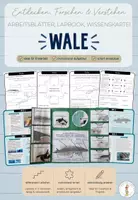 Vorschau - Unterrichtsreihen - Wale - Arbeitsblätter, Lapbook, Wissenskartei & Spiel - Deckblatt