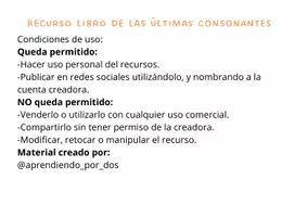 Vista previa - Refuerzo / NEE / Materiales de apoyo - Libro de las últimas consonantes - página 1