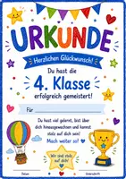 Vorschau - Poster - Urkunde 4. Klasse Schulschluss - Deckblatt