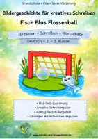 Vorschau - Mal- und Bastelvorlagen - Bildergeschichte für kreatives Schreiben - Fisch Blus Flossenball - Deckblatt