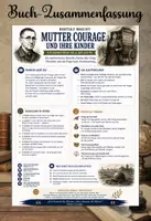 Vorschau - Merkblätter - Buchzusammenfassung – Mutter Courage und ihre Kinder – Bertolt Brecht - Deckblatt