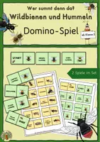 Vorschau - Spiele - Wildbienen und Hummeln, Domino-Lege-Spiel - Deckblatt