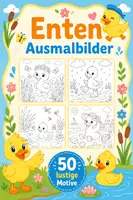 Vorschau - Mal- und Bastelvorlagen - Enten Ausmalbilder (50 lustige Malvorlagen) inkl. Stundenentwurf (PDF) - Deckblatt