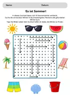 Vorschau - Arbeitsblätter - Suchsel mit Sommerwörtern (inkl. Lösung) - Seite 3