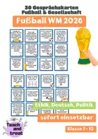 Vorschau - Aufgabenkarten - Fußball WM ⚽ 30 Gesprächskarten Fußball & Gesellschaft I Klasse 7-10 - Deckblatt