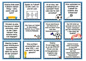 Vorschau - Aufgabenkarten - Fußball WM ⚽ 30 Gesprächskarten Fußball & Gesellschaft I Klasse 7-10 - Seite 1