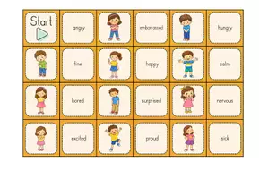 Vorschau - Spiele - Feelings and Emotions Domino Englisch I Vocabulary Game I ESL/EFL - Seite 1