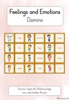 Vorschau - Spiele - Feelings and Emotions Domino Englisch I Vocabulary Game I ESL/EFL - Deckblatt