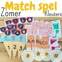 Voorbeeld - Zomer Match Spel – Bewegend & Spelend Leren voor Peuters en Kleuters (Groep 1- - Voorblad