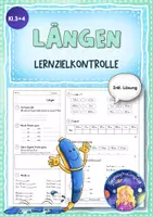 Vorschau - Test - Längen - Lernzielkontrolle/Test (Klasse 3+4) - Deckblatt