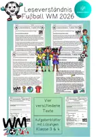 Vorschau - Arbeitsblätter - Leseverständnis Fußball Weltmeisterschaft 2026 - Klasse 3 & 4 - Lesetexte WM - Deckblatt