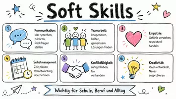 Vorschau - Arbeitsblätter - Arbeitsblatt "Soft Skills" + interaktive Lösung & MP3 + Mindmap + Infografik - Seite 1