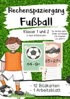 Vorschau - Arbeitsblätter - Fußball Rechenspaziergang Klasse 1 / 2 mit Zehnerübergang - Deckblatt